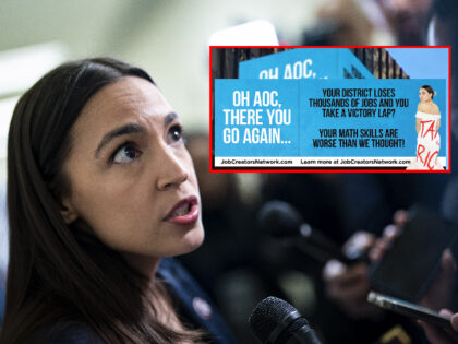 Representative Alexandria Ocasio-Cortez, a Democrat from New York, speaks to members of th