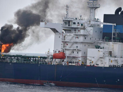 In this photo provided by the Indian Navy on Saturday, Jan. 27, 2024, a view of the oil ta