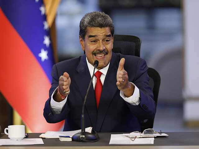 Venezuelan President Nicolas Maduro speaks during a press conference at the Miraflores pre