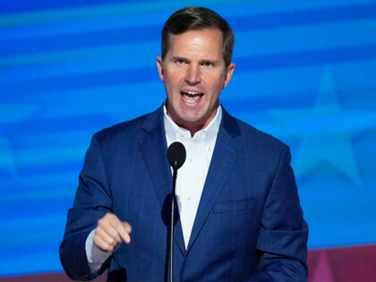 Kentucky Gov. Andy Beshear speaks during the Democratic National Convention on Monday, Aug