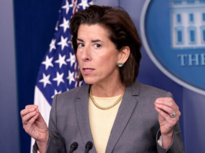 WASHINGTON, DC - NOVEMBER 09: U.S. Secretary of Commerce Gina Raimondo speaks during the d