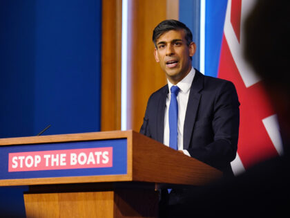 LONDON, ENGLAND - DECEMBER 7: Prime Minister Rishi Sunak conducts a press conference in th