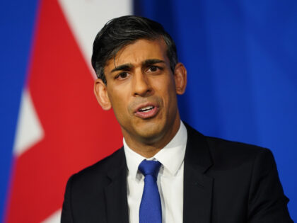 LONDON, ENGLAND - DECEMBER 7: Prime Minister Rishi Sunak conducts a press conference in th