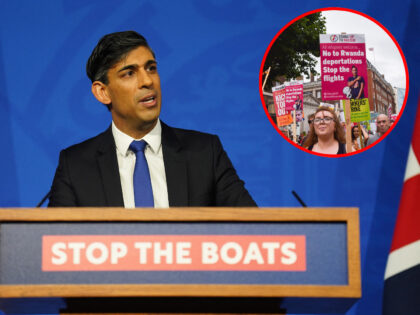 Britain's Prime Minister Rishi Sunak hosts a press conference inside the Downing Street Br