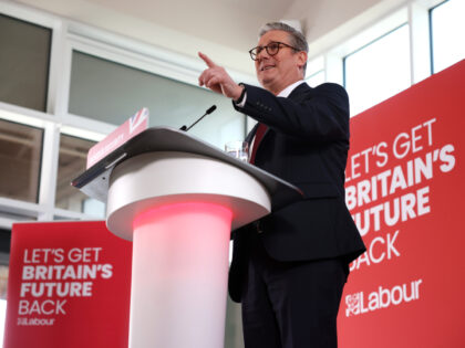 DOVER, ENGLAND - MAY 10: Labour leader Keir Starmer gives a press conference as he announc