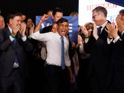 LONDON, ENGLAND - MAY 22: UK Prime Minister Rishi Sunak speaks to delegates and party memb