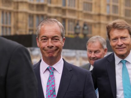 (left to right) Reform UK MP, Lee Anderson, Reform UK leader, Nigel Farage, Reform UK chai