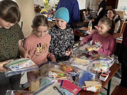 Aerial Recovery Group (ARG) help distribute toys and supplies to Ukrainian refugee childre