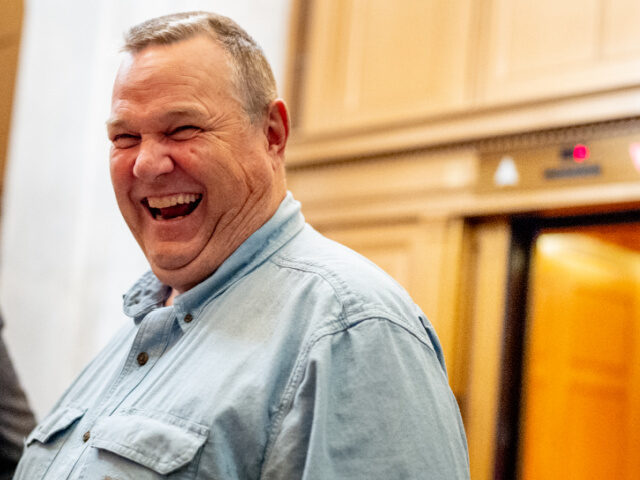 Sen. Jon Tester (D-MT) speaks with reporters on Capitol Hill on June 11, 2024 in Washingto