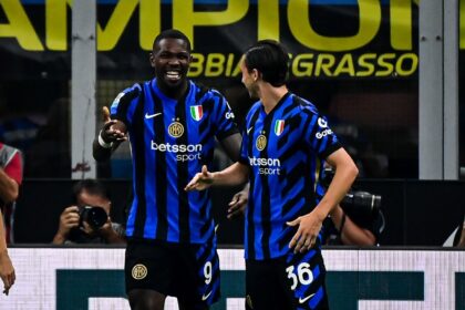 Marcus Thuram (L) scored twice in Inter Milan's thumping of Atalanta