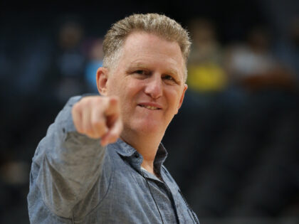 DETROIT, MI - JUNE 22: Michael Rapaport watches warm ups during week one of the BIG3 baske