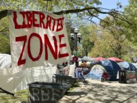 FILE - Dozens of tents were in place as part of a pro-Palestinian protest at the Universit