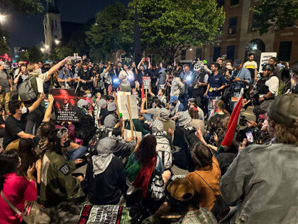 Anti-Israel protesters clogged streets Thursday on the final night of the Democrat Nationa