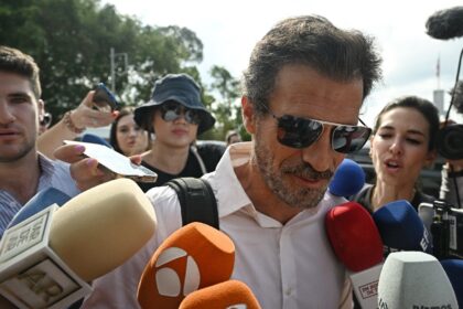 Spanish actor Rodolfo Sancho arrives at court in Kow Samui in April to attend the trial of